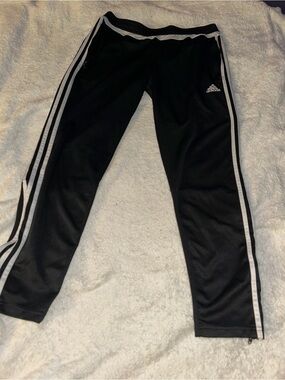 adidas Black Joggers with White Side Stripes - Kids